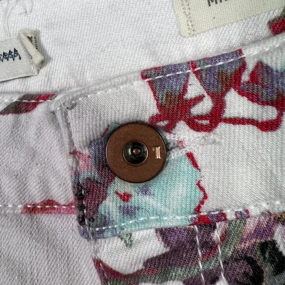 Anthropologie Pilcro Floral Mid Rise Skinny Jeans Size 28 Bloomcore Cottage Boho - Picture 9 of 13